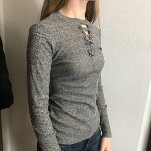 No Boundaries gray long sleeve top
